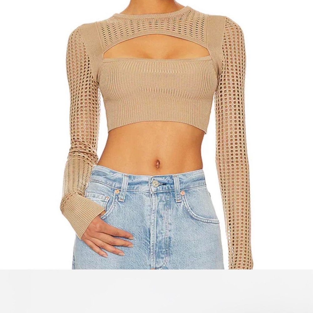 Camila coelho women’s tan crop top